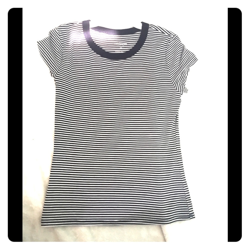 Black and white striped crop top